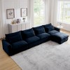 Oversized 157.5" Corduroy Cloud Modular L-Shaped Sectional Sofa with Big Deep Seat and Storage Ottoman, 5-Piece Free combination Sofa - 3 of 4