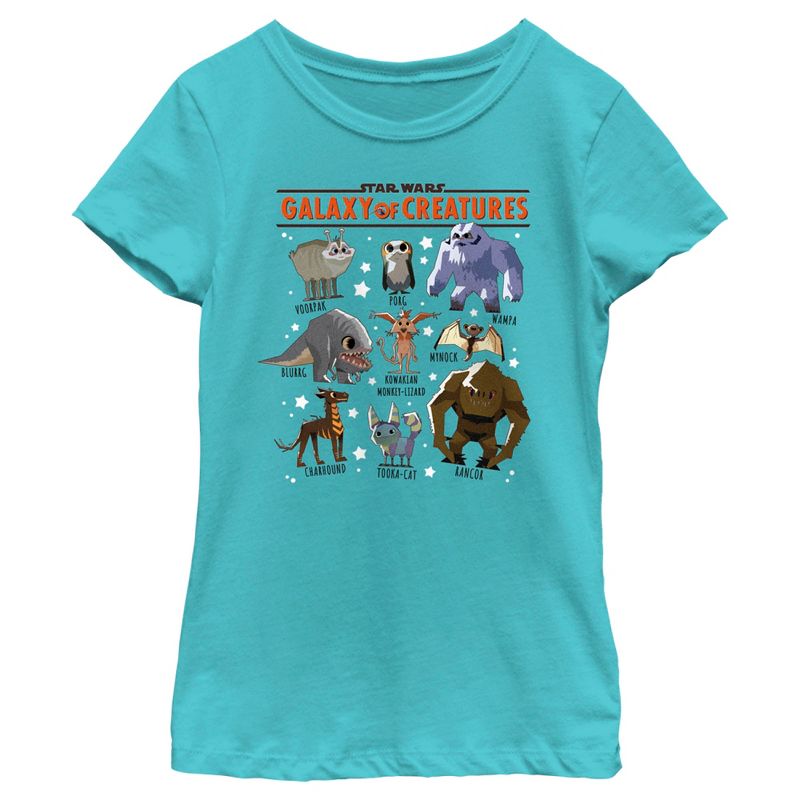 Girl's Star Wars: Galaxy of Creatures Creature Poster T-Shirt, 1 of 5