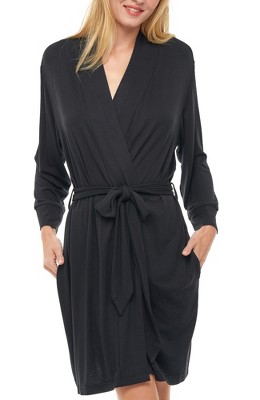 ADR Women's Classic Soft Knit Short Lounge Robe with Pockets