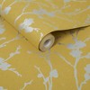 Meiying Saffron Yellow and Silver Floral Trail Paste the Wall Wallpaper - 3 of 4
