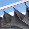 Retractable Pergola Canopy with White Frame for Backyard, Outdoor Pergola with Sun and Rain-Proof Canopy - 3 of 4