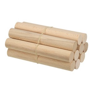 Unique Bargains Unfinished Round DIY Crafts Home Decor Wood Sticks 10 Pcs 3/4"x6" - 1 of 4