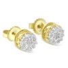 Haus of Brilliance 10K Yellow Gold over Silver 1/7 Cttw Diamond Floral Cluster Stud Earrings - 3 of 4