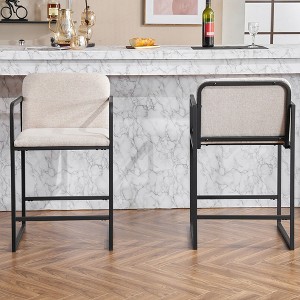 NicBex 24" Barstools Set of 2 with Arms,Stool Chair with Metal Frame,Island Chairs with Padded Seat,Counter Height Bar Stools for Kitchen,Bar - 1 of 4