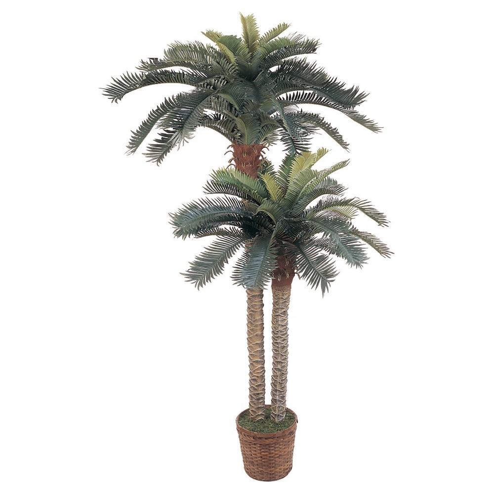 Photos - Garden & Outdoor Decoration Nearly Natural Sago Palm Double Potted Silk Tree (6"/4")