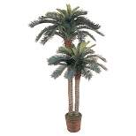 Nearly Natural Sago Palm Double Potted Silk Tree (6"/4")