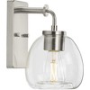Progress Lighting Caisson 1-Light Bath Vanity Light, Brushed Nickel, Clear Glass Shade - 3 of 4