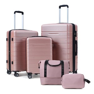 Luggage Sets 5 Piece with Spinner Wheels, 20/24/28 Inch Checked Luggage + 2 Bags, ABS Rolling Travel Suitcases - 1 of 4