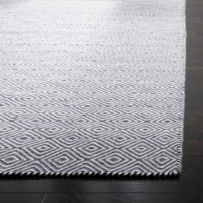Gray Diamond Handwoven Wool Area Rug, 8' x 10'