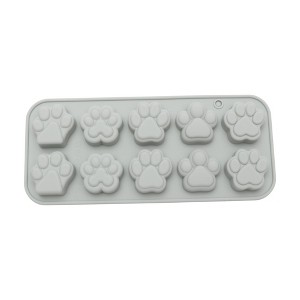 Unique Bargains Candy Mould 10-Cavity Cat Paw Collection Candy Mould Hand Wash 8.66"x3.74"x0.67" 1 Pc - 1 of 4