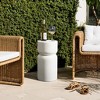 LuxenHome Outdoor Side Table, 21" White with Gray Flecks Pillar Round Concrete End Table, Accent Table for Indoor and Outdoor Patio, Yard - 4 of 4