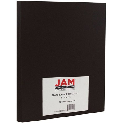 Jam Paper Basis 80lb Cardstock 8.5 X 11 50pk - Black Linen : Target