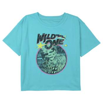 Girl's Star Wars Chewbacca Wild One Retro Distressed Crop T-Shirt