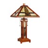 Chloe Lighting Alexander Tiffany-Style 3 Light Mission Double Lit Wooden Table Lamp 15 Inch Shade - 2 of 4