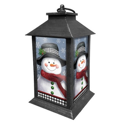 Briarwood Lane Winter Lantern 13.5" x 5.5" x 5.5" Smiling Snowman For Winter Lantern