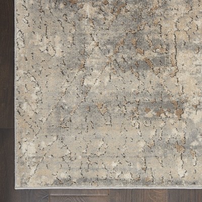 Reversible Abstract Gray Synthetic 5' x 7' Area Rug