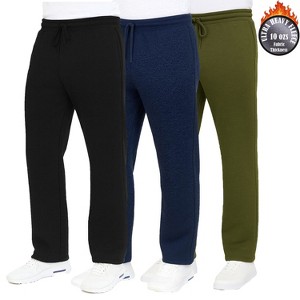 Blue Ice Men's Ultra Heavyweight Fleece Sweatpants with Open Bottom -3 Pack - 1 of 4