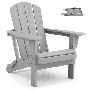 Hyleory HDPE Folding Adirondack Chair  – Weather-Resistant Outdoor Lounge Chair - 1 of 4