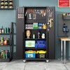 Munora 71"H All-Black Metal Garage Storage Cabinet with Wheels - Heavy-Duty Tool Storage Cabinet for Home, Office, School, and Garage Organization - 4 of 4