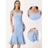 Allegra K Women's Wedding Guest Sleeveless Evening Lace Dress with Open Front Shrug 2 Pcs Outfits Sets - 2 of 4