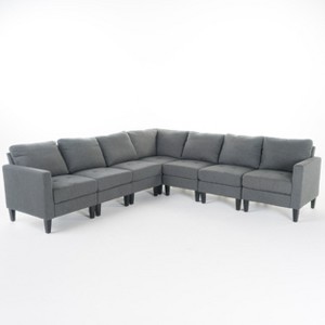7pc Zahra Sectional Couch Dark Gray - Christopher Knight Home