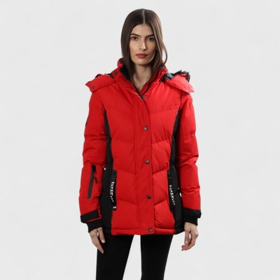 Canada Weather Gear Women’s Hooded Puffer Jacket with Removable Faux Fur Trim – Heavyweight Winter Parka Coat