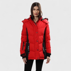 Canada Weather Gear Women’s Hooded Puffer Jacket with Removable Faux Fur Trim – Heavyweight Winter Parka Coat - 1 of 3
