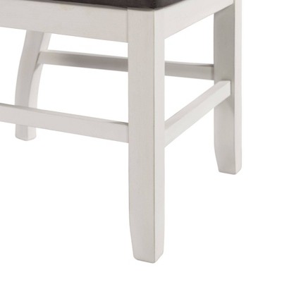 Gray and White Wooden Slat Back Side Chair
