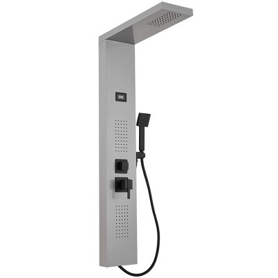 BWE 2-Jet Rainfall Shower Tower Shower Panel System with Rainfall Shower Head and Shower Wand