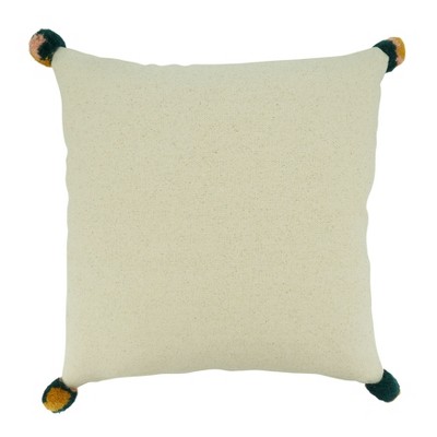 Square Cotton Fringe Lace Appliqué Throw Pillow