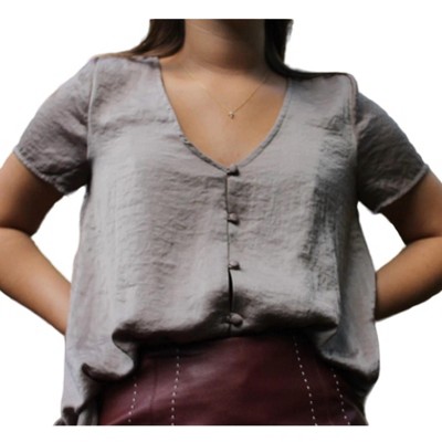 Women's Silk Button Up Top - dee elly