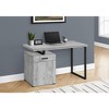 Monarch Specialties Computer Desk Home Office Laptop Left Right Set-Up Storage Drawers 48InchL Work Metal Laminate Grey Black Contemporary Modern - 2 of 4