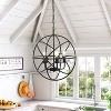 3-Light Black Orb Pendant Light, Modern Farmhouse Hanging Chandelier Fixture for Kitchen or Entryway - 3 of 4