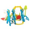 Infurnic Doll Playsets 5 in 1 Slide and Swing Playing Set 2 Basketball Hoops, Football, Ringtoss, Indoor Outdoor, Blue Yellow, 76.77"*46.00"*45.67" - 4 of 4