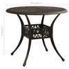 vidaXL Patio Table Outdoor Dining Table Garden Porch Furniture Cast Aluminum - 4 of 4