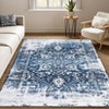 Washable Rug Vintage Medallion Non Slip Non Shedding Rugs Low Pile Foldable Accent Rug for Living Room Bedroom - 2 of 4