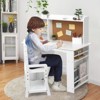 Study Desk and Chair Set, Study Table for Kids - Features Bookshelf, Bulletin Board, and Cabinets - Perfect for Boys and Girls Ages 3-8 White - 3 of 4