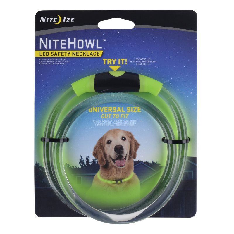 Nite Ize Nite Howl LED Safety Necklace Adjustable Dog Collar - Green, 1 of 10