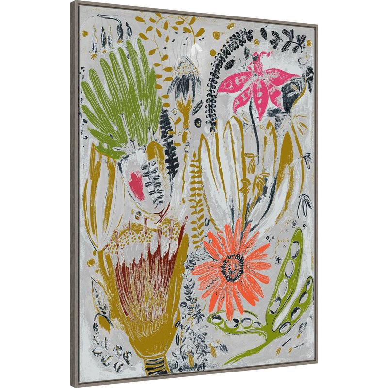 32&#34; x 42&#34; Tropical Blooms I by Maya Woods Framed Canvas Wall Art Print - Amanti Art, 3 of 8