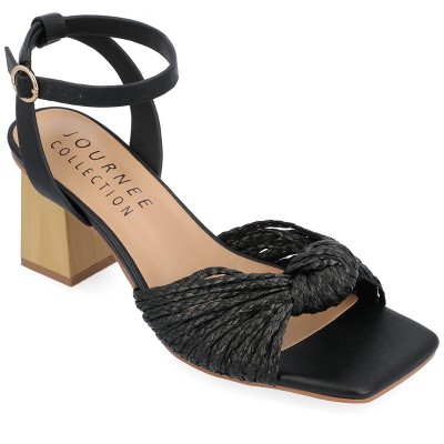 Journee Collection Womens Galinda Low Block Heel Sandals