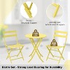 3-Piece Outdoor Bistro Set, Foldable Steel Table & 2 Chairs, Rust-Resistant Patio Café Set for Balcony, Porch, or Garden – 330lb Capacity - 2 of 4