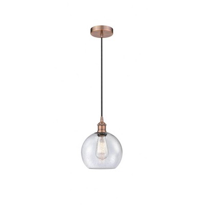 Athens - 1 Light Cord Hung Mini Pendant In Industrial Style-10.75 Inches Tall and 8 Inches Wide
