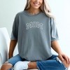 Simply Sage Market Women's Embroidered Mom Varsity Outline Short Sleeve Garment Dyed Tee - 2 of 3