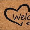 HomeRoots 17" X 29" Natural And Black Pawprint Welcome Outdoor Coir Door Mat - 4 of 4