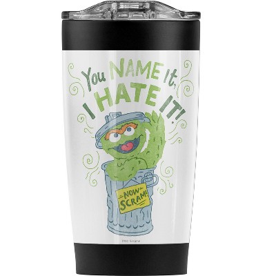 Sesame Street Oscar The Grouch I Hate It Steel Tumbler 20oz Coffee Travel Mug
