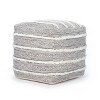Portales Moroccan Inspired Pouf Gray/Ivory - Anji Mountain: Cotton & Wool Blend, Footrest, Fair Trade Certified - 3 of 4