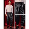 Lars Amadeus Men's Metallic Elastic Waist Nightclub Party Disco Shiny Joggers Pants - 4 of 4