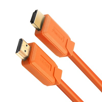 Insten - HDMI Male to Male Cable, 2.1 Version, 8K 60Hz, 48Gbps, PVC Cable, Gold Connectors, 3ft , Orange