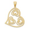 Black Bow Jewelry 14k Yellow Gold & White Rhodium Diamond Cut Multi Heart Pendant, 31mm - 3 of 4