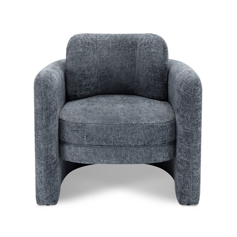 Zen 21" W Modern Barrel Accent Chair Armchair,Curved Streamlined Silhouette Woven Velvet fabric Armchair,Upholstered Barrel Chairs-Maison Boucle, 5 of 10